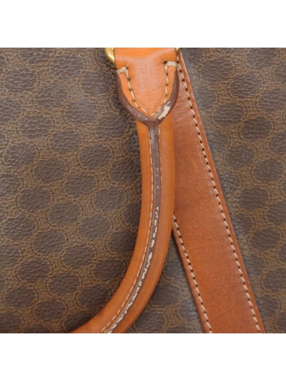 Celine Boston Bag Macadam Brown Gold - Picture 7 of 10